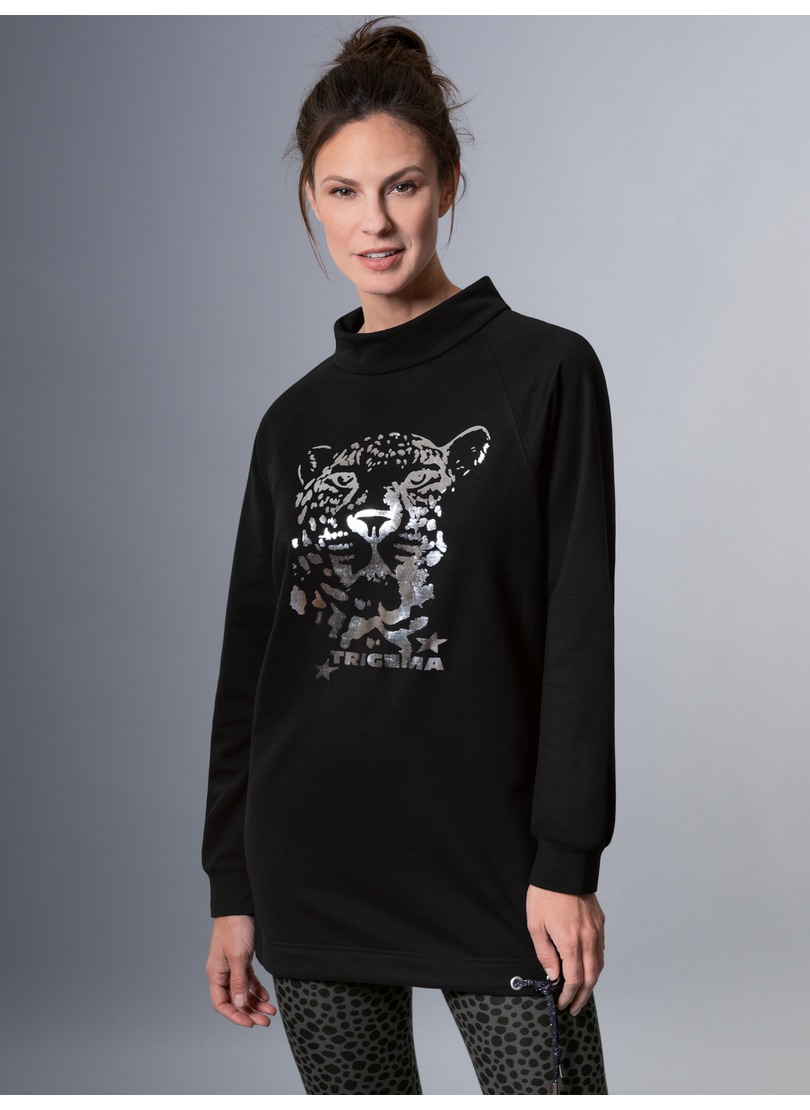 Trigema Sweatshirt »TRIGEMA Longshirt mit schimmerndem Leo-Print« von Trigema