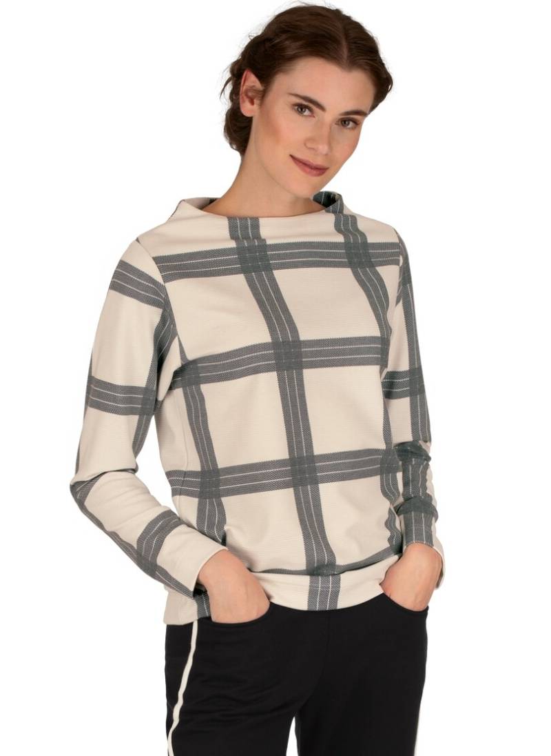 Trigema Sweatshirt »TRIGEMA Stehkragen Pullover mit Karo-Muster« von Trigema