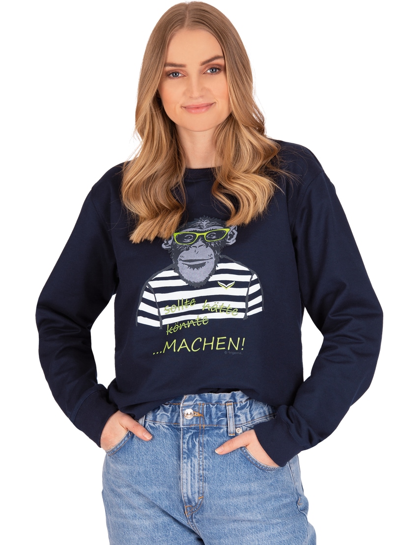 Trigema Sweatshirt »TRIGEMA Sweatshirt mit grossem Affen-Druckmotiv« von Trigema