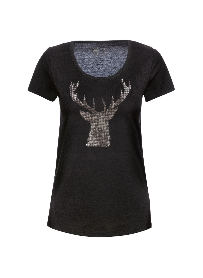 Trigema T-Shirt »TRIGEMA T-Shirt Glitzer-Hirsch«, (1 tlg.) von Trigema