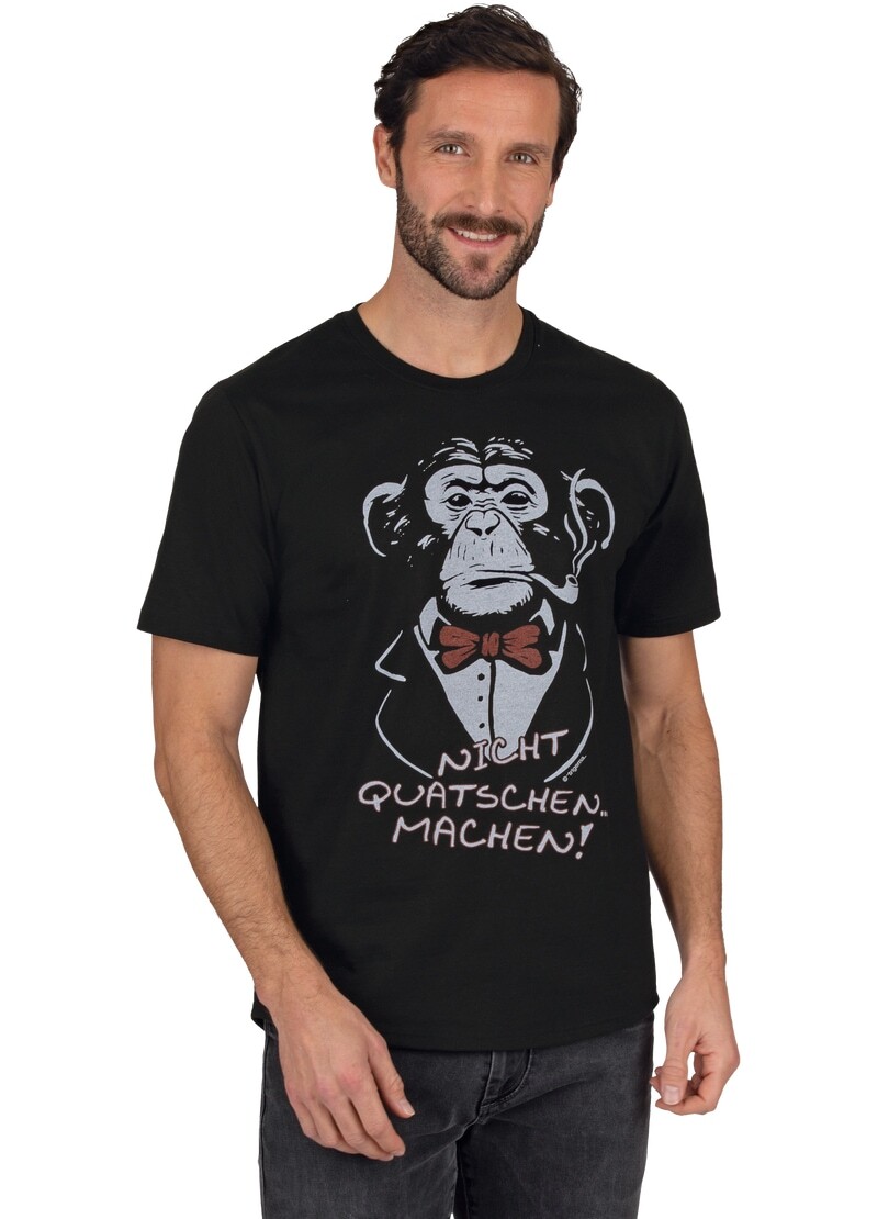 Trigema T-Shirt »TRIGEMA T-Shirt mit Affen-Druckmotiv und Spruch«, (1 tlg.) von Trigema