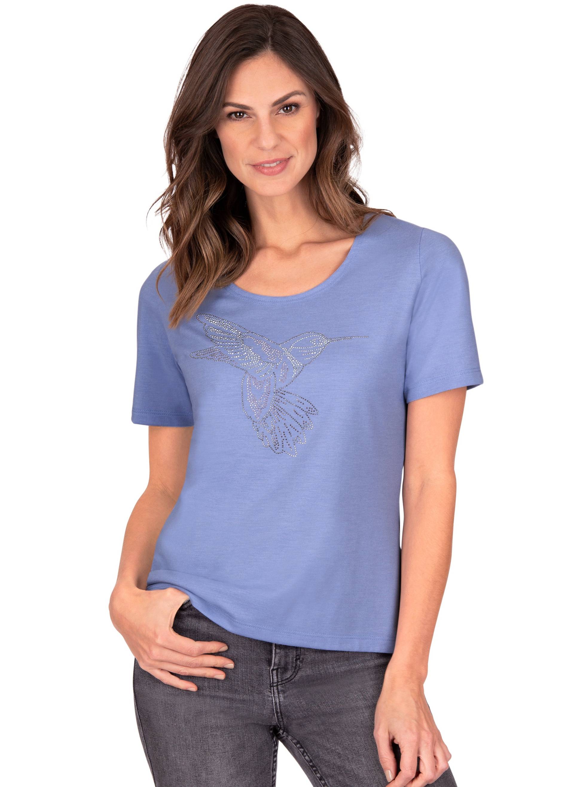 Trigema T-Shirt »TRIGEMA Damen T-Shirt mit Motiv aus Glitzersteinen« von Trigema