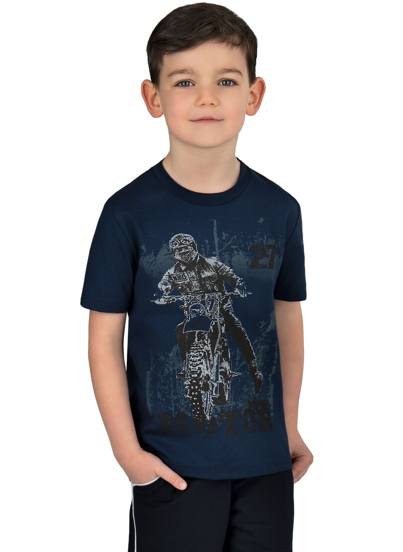 Trigema T-Shirt »TRIGEMA Jungen T-Shirt mit coolem Motorrad-Motiv«, (1 tlg.) von Trigema