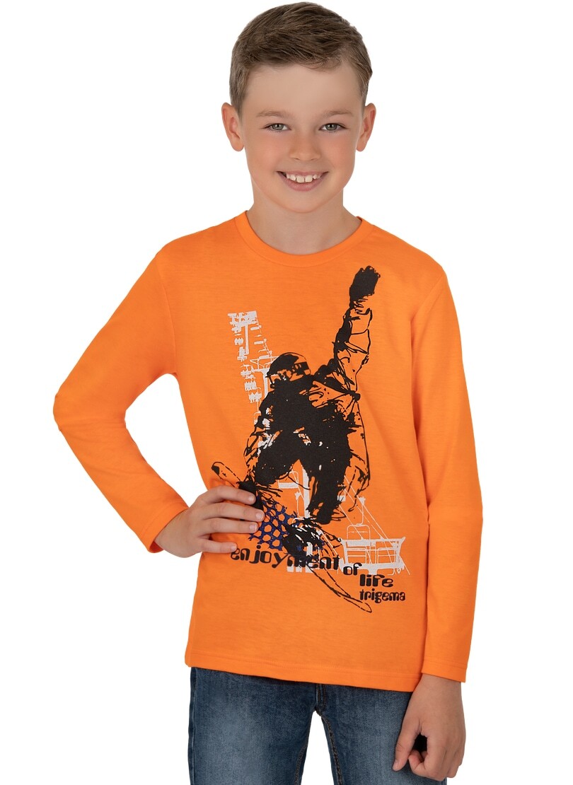 Trigema T-Shirt »TRIGEMA Longsleeve mit Snowboard-Print«, (1 tlg.) von Trigema