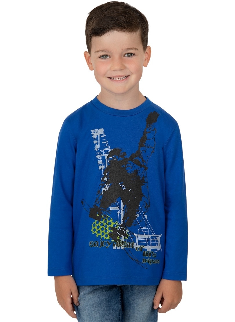 Trigema T-Shirt »TRIGEMA Longsleeve mit Snowboard-Print«, (1 tlg.) von Trigema