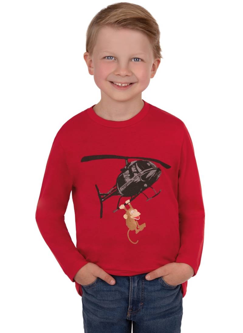 Trigema T-Shirt »TRIGEMA Lustiges Langarm-Shirt mit Hubschrauber-Druck«, (1 tlg.) von Trigema