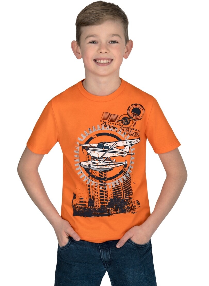 Trigema T-Shirt »TRIGEMA T-Shirt für Jungen mit Flugzeug-Druckmotiv«, (1 tlg.) von Trigema