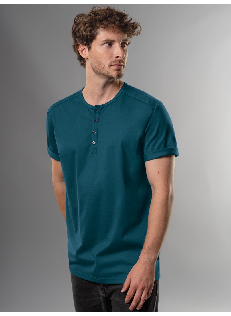 Trigema T-Shirt »TRIGEMA T-Shirt mit Knopfleiste DELUXE Baumwolle«, (1 tlg.) von Trigema