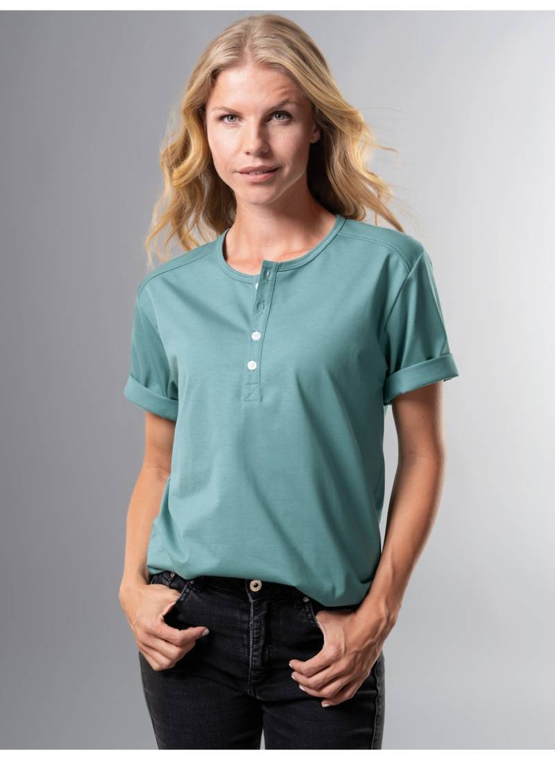 Trigema T-Shirt »TRIGEMA T-Shirt mit Knopfleiste DELUXE Baumwolle«, (1 tlg.) von Trigema