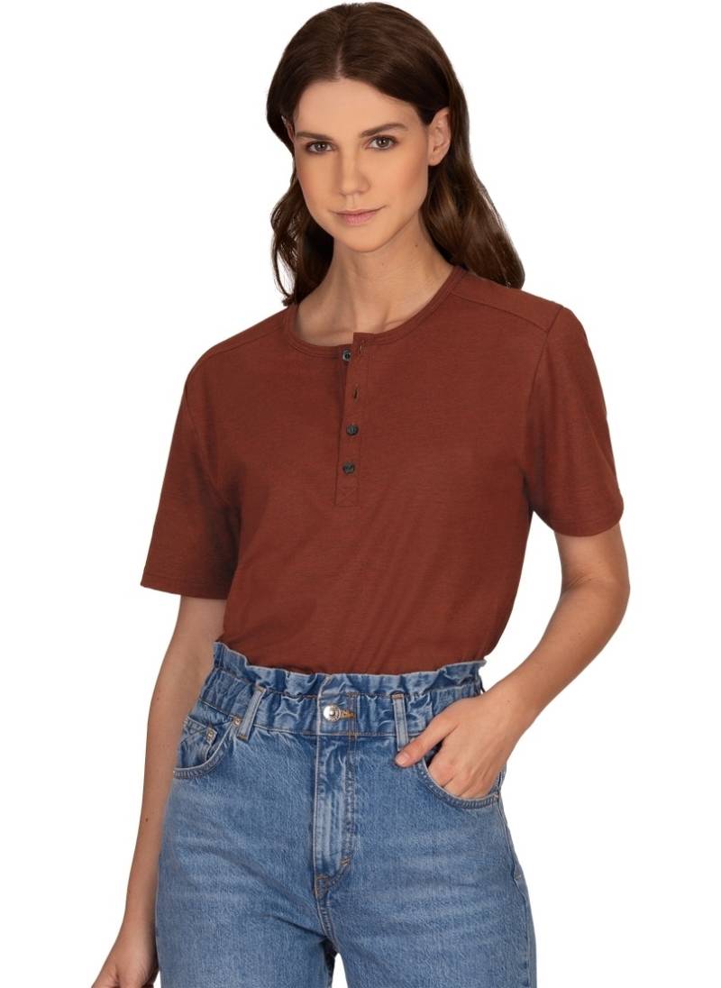 Trigema T-Shirt »TRIGEMA T-Shirt mit Knopfleiste DELUXE Baumwolle«, (1 tlg.) von Trigema