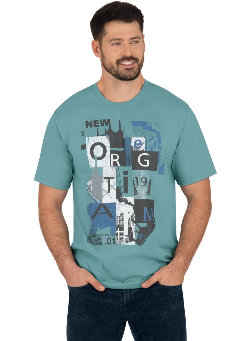 Trigema T-Shirt »TRIGEMA T-Shirt mit modischem Druckmotiv«, (1 tlg.) Trigema T-Shirt »TRIGEMA T-Shirt mit modischem Druckmotiv«, (1 tlg.) von Trigema