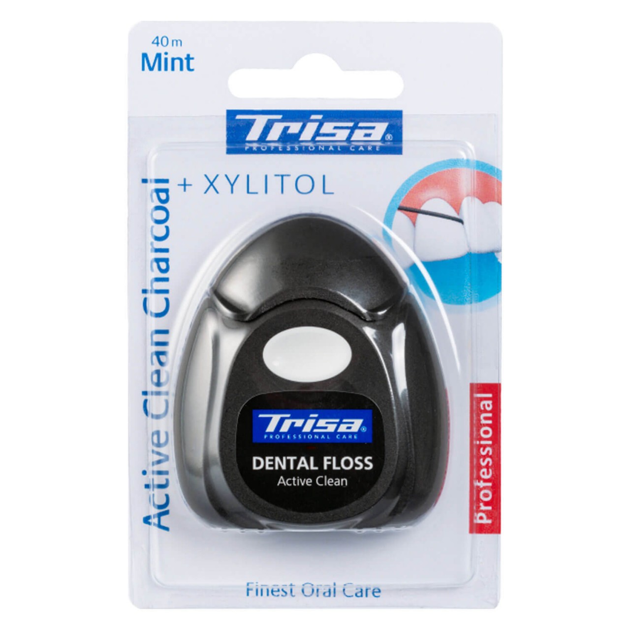 Trisa Oral Care - Zahnseide Active Clean Charcoal Mint von Trisa of Switzerland