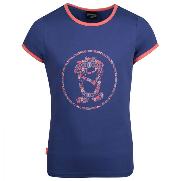 Trollkids - Girl's Flower Troll T - T-Shirt Gr 98 blau von Trollkids