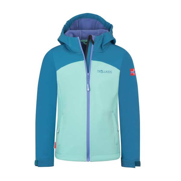 Trollkids - Girl's Kristiansand Jacket XT - Softshelljacke Gr 104;110;116;128;140;152;164;176;98 blau/türkis;rosa;rosa/türkis von Trollkids