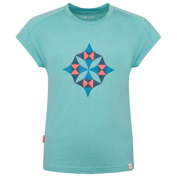 Trollkids - Girl's Sandefjord T - Merinoshirt Gr 164 türkis von Trollkids