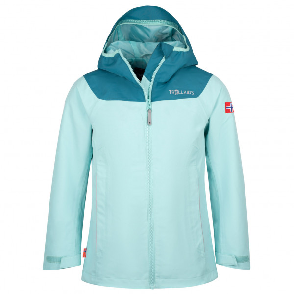 Trollkids - Girls Bergen Jacket - Regenjacke Gr 128 blau von Trollkids