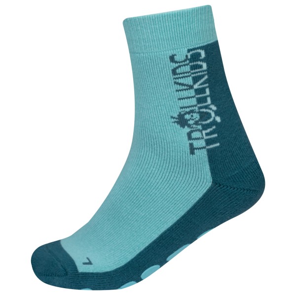 Trollkids - Kid's Anti Slip Socks - Hüttenschuhe Gr 35-38 türkis von Trollkids