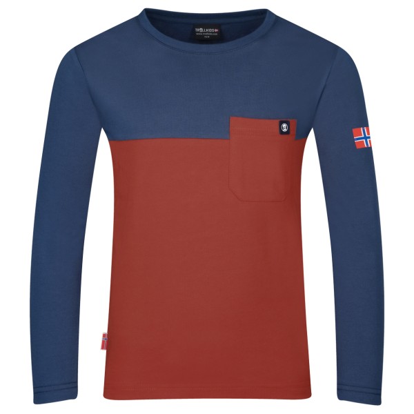 Trollkids - Kid's Bergen Longsleeve - Longsleeve Gr 104;110;116;128;140;152;164;176;92;98 blau;braun/blau;oliv;türkis von Trollkids