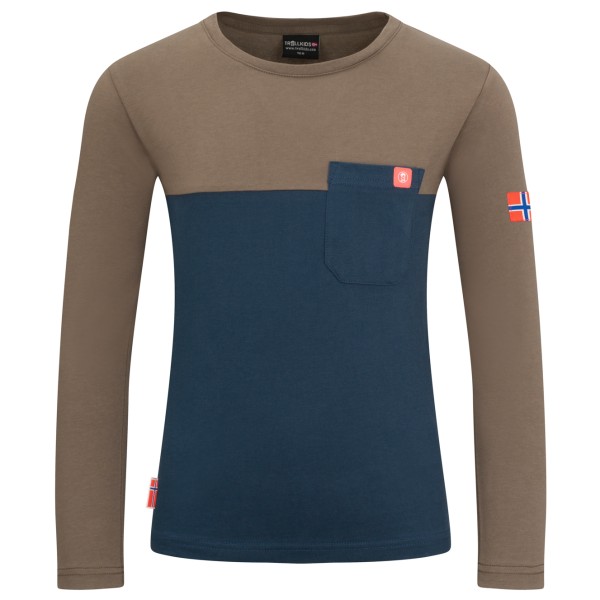Trollkids - Kid's Bergen Longsleeve - Longsleeve Gr 164 braun/blau von Trollkids
