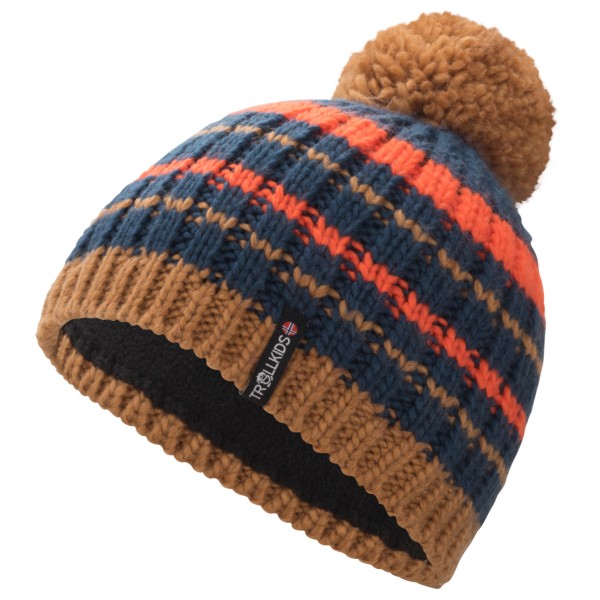 Trollkids - Kid's Hafjell Bobble Cap - Mütze Gr 48-52 cm - 2-5 Years;52-56 cm - 6-12 Years blau;braun;bunt;schwarz von Trollkids