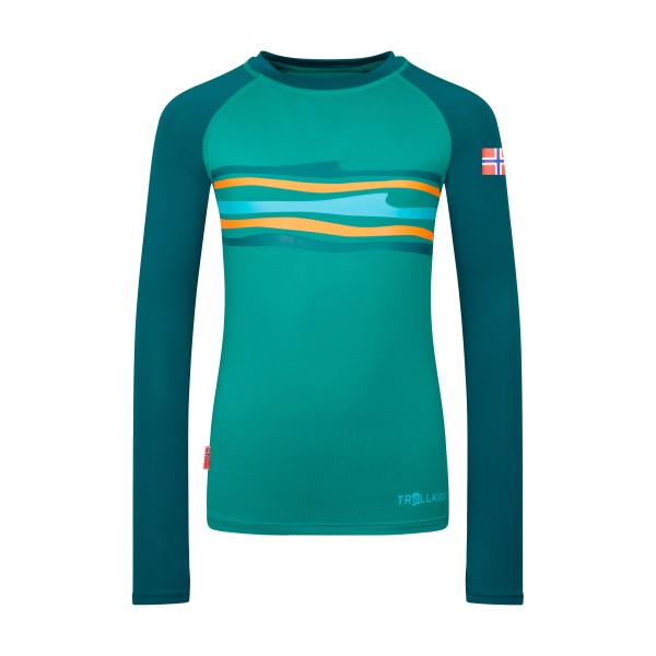 Trollkids - Kid's Haukland Shirt - Lycra Gr 110 türkis Trollkids - Kid's Haukland Shirt - Lycra Gr 110 türkis von Trollkids