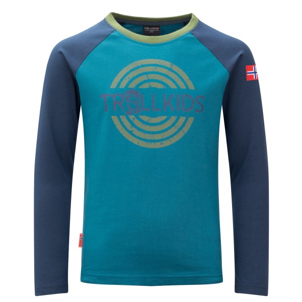 Trollkids - Kid's Preikestolen Longsleeve - Longsleeve Gr 104;110;116;128;140;152;164;176;92;98 blau;bunt;grün von Trollkids
