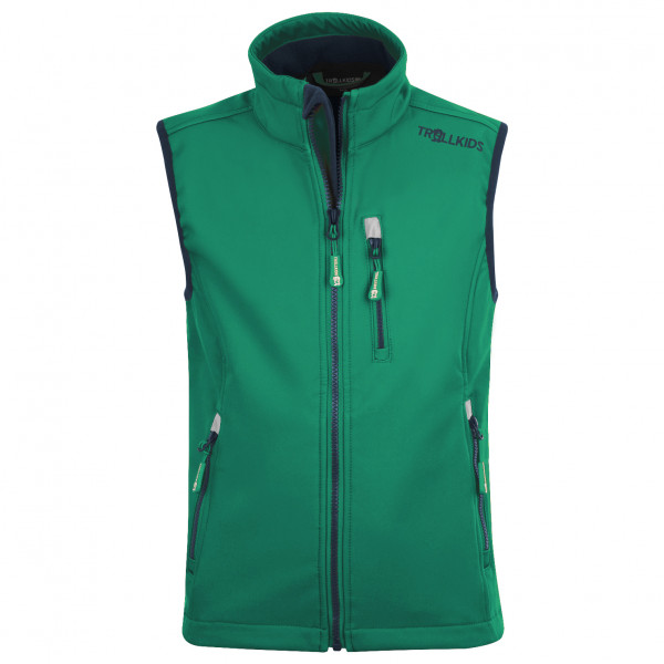 Trollkids - Kid's Trollfjord Vest - Softshellgilet Gr 98 grün von Trollkids