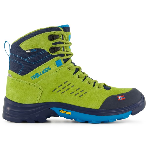 Trollkids - Kid's Trollsteinen Hiker Mid XT - Wanderschuhe Gr 32 oliv/blau von Trollkids