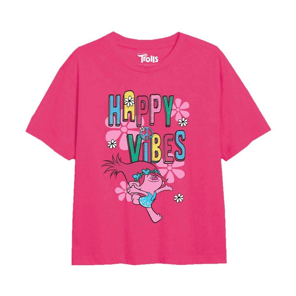 Happy Vibes Tshirt Mädchen Fuchsia 128 von Trolls