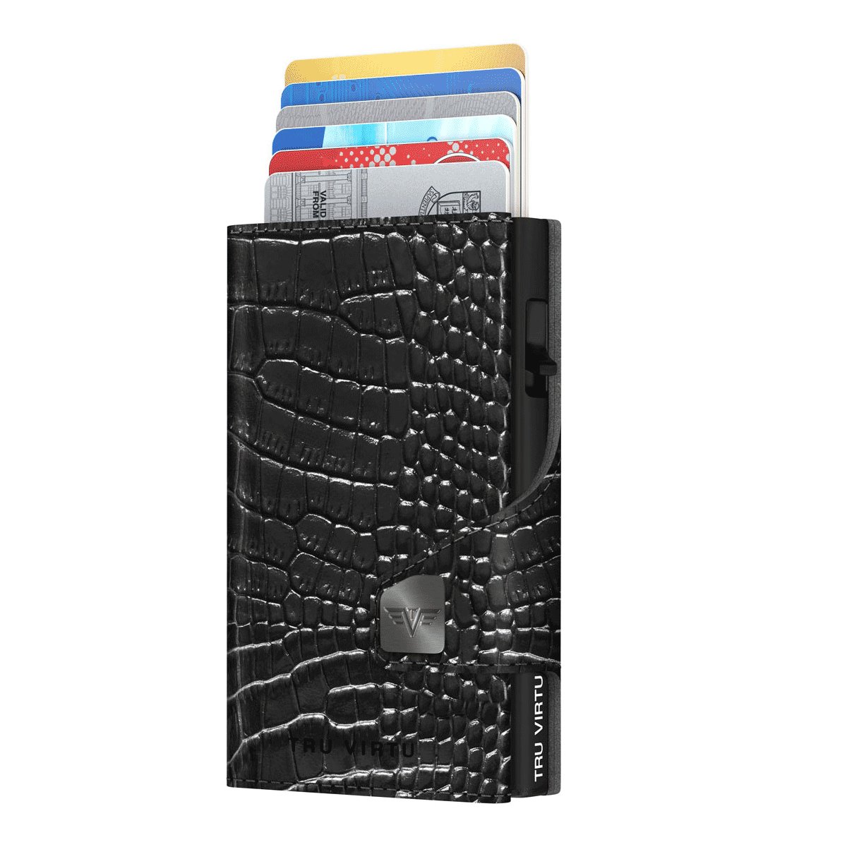 Wallet Click & Slide Classic Croco Black/Black von Tru Virtu