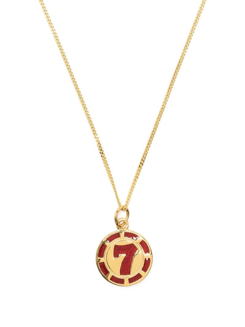 True Rocks Vegas 7 poker chip pendant necklace - Gold von True Rocks
