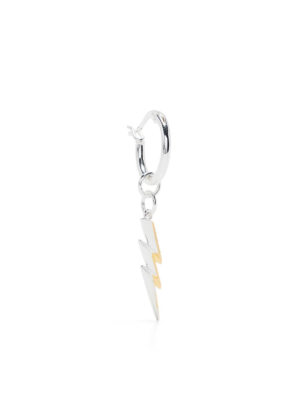 True Rocks lightning bolt charm hoop earring - Silver von True Rocks