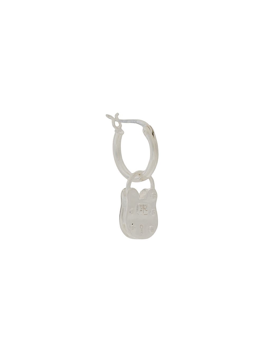 True Rocks single padlock hoop earring - Silver von True Rocks