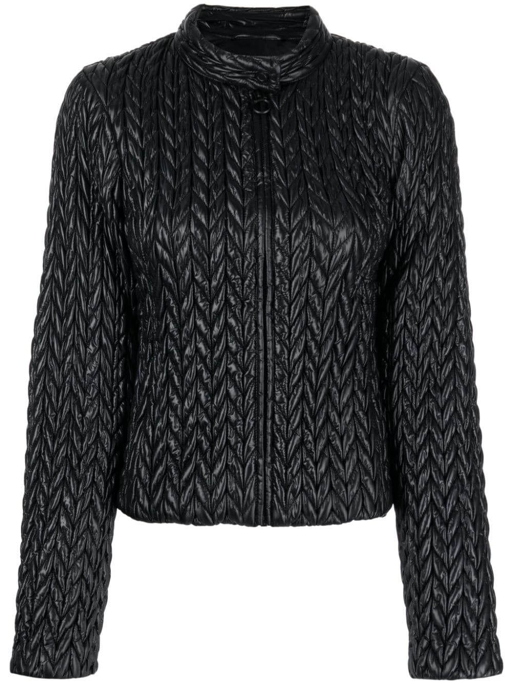 Trussardi zig-zag quilt jacket - Black von Trussardi