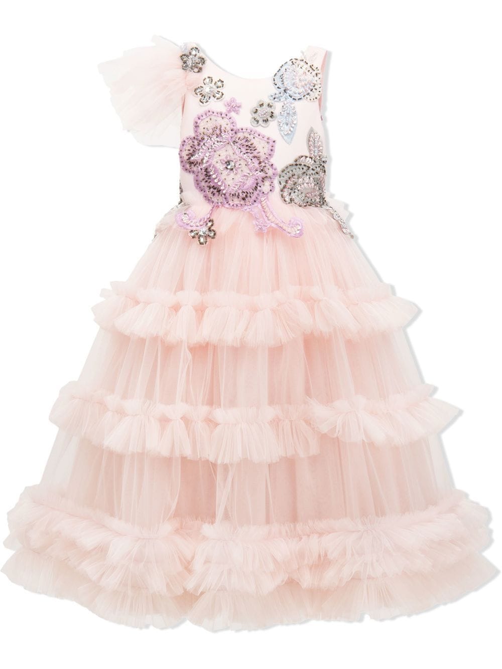 Tulleen Lilac floral-embroidered tulle dress - Pink von Tulleen