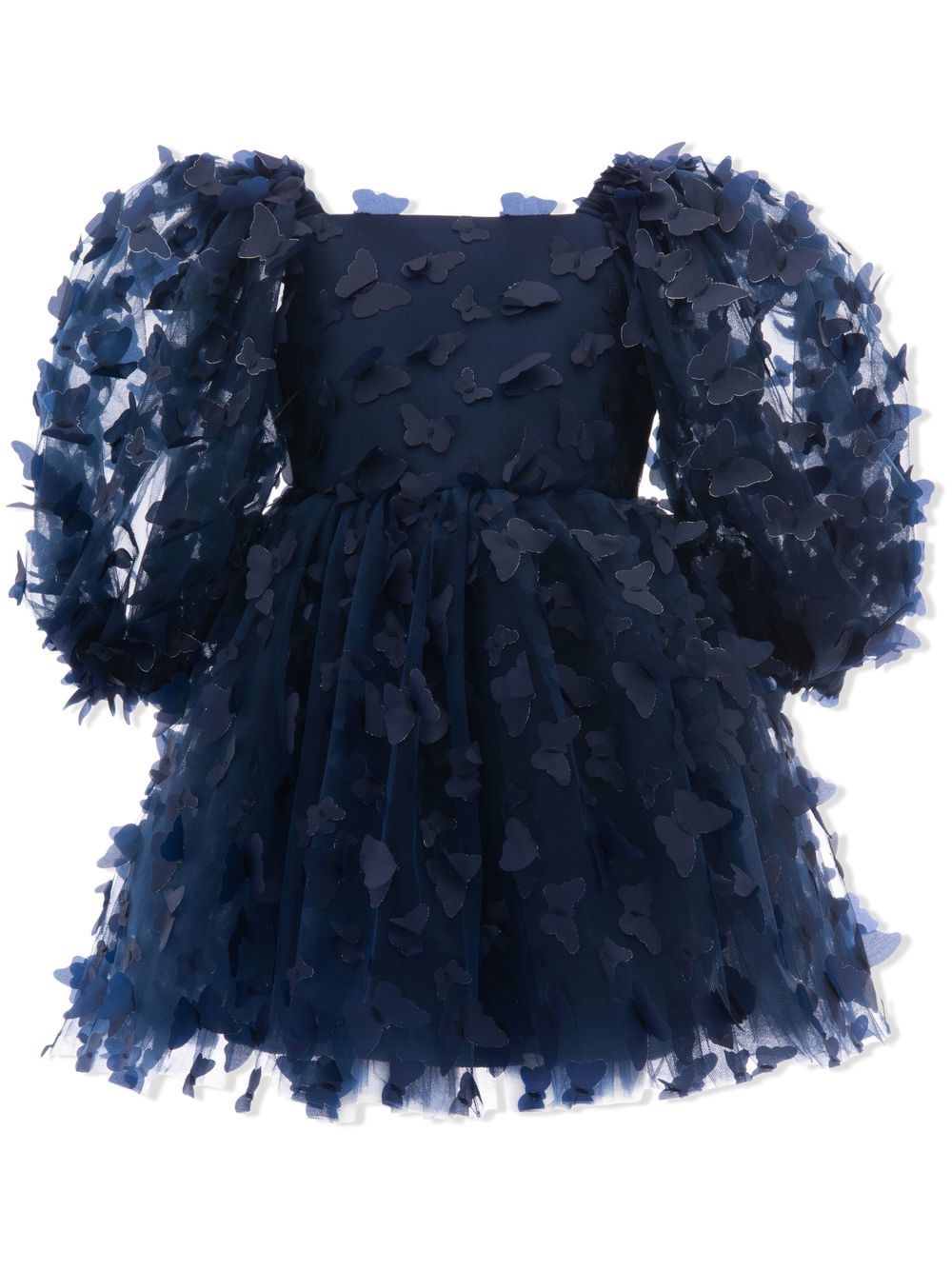 Tulleen Mariposa floral-appliqué dress - Blue von Tulleen