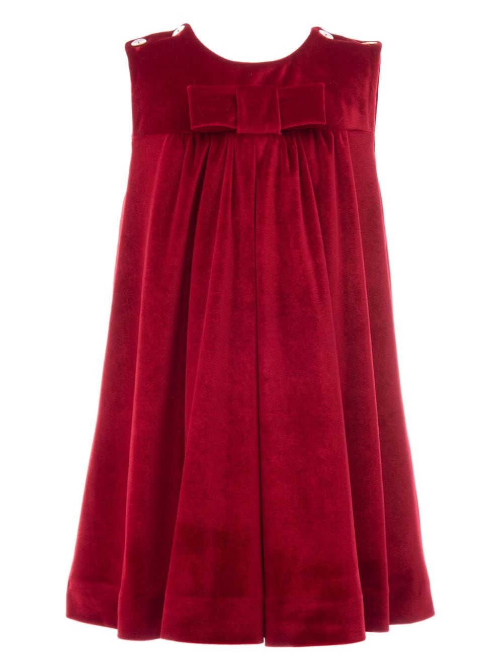 Tulleen bow-detail ruched velvet dress - Red von Tulleen