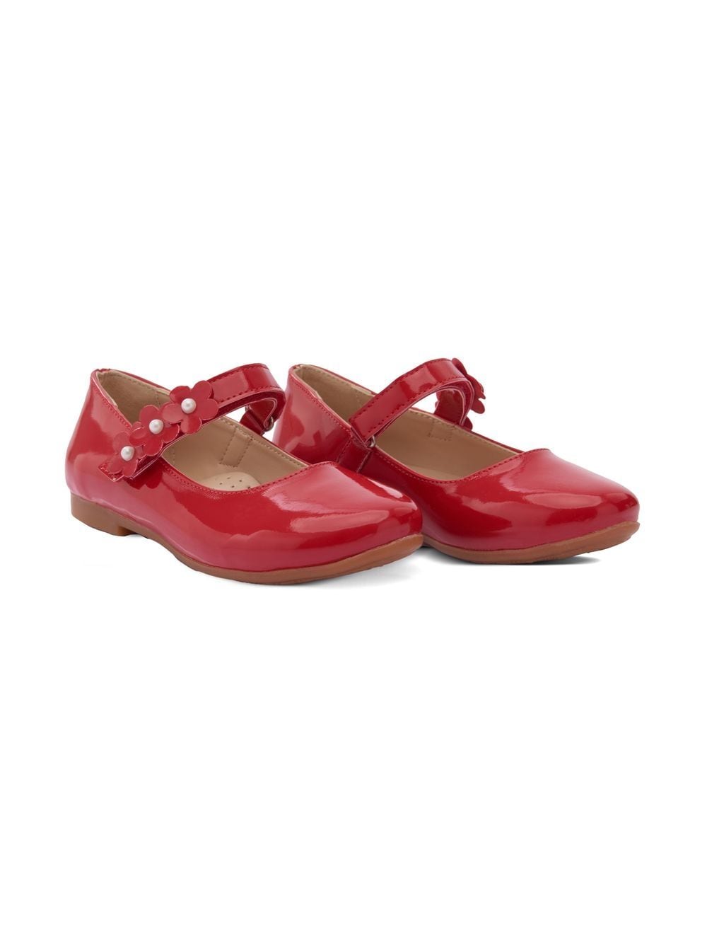 Tulleen floral-strap ballerina shoes - Red von Tulleen