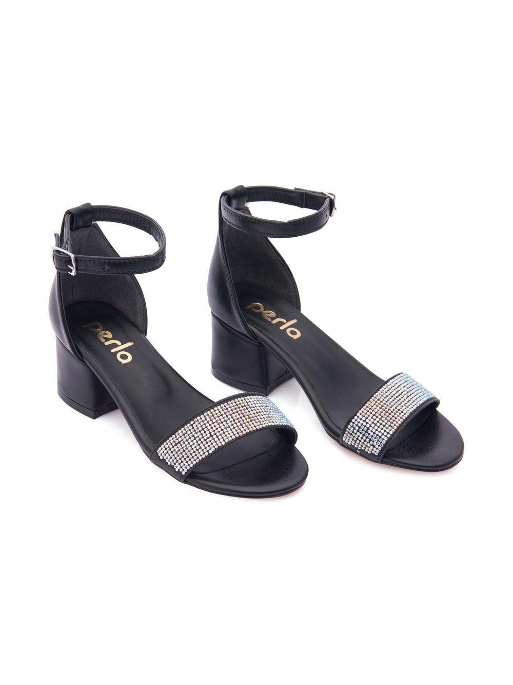 Tulleen rhinestone block-heel sandals - Black von Tulleen