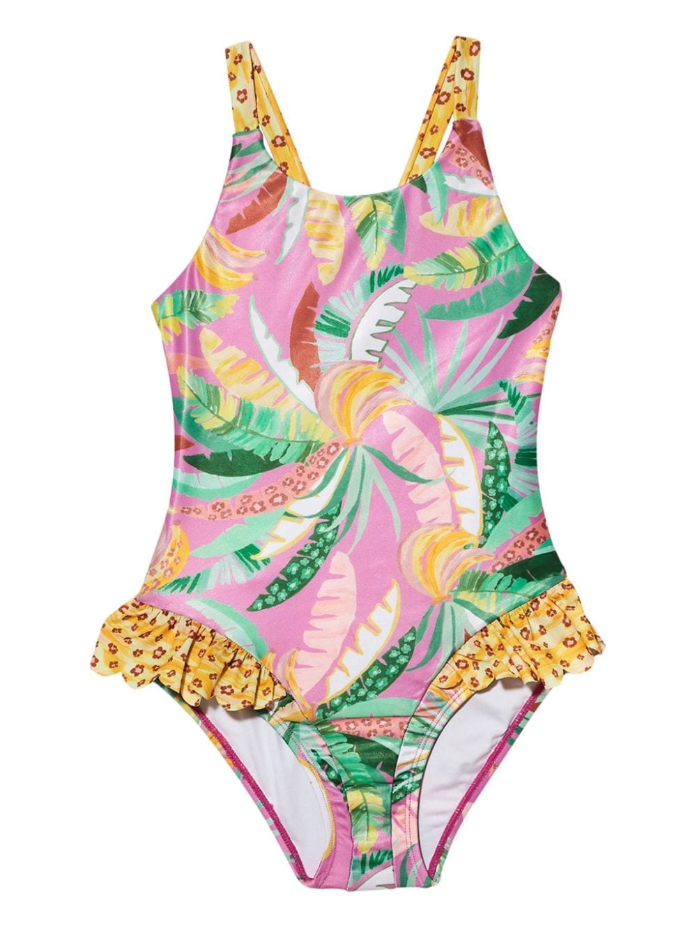 Tutu Du Monde Copacabana leaf-print ruffle-trim swimsuit - Pink von Tutu Du Monde