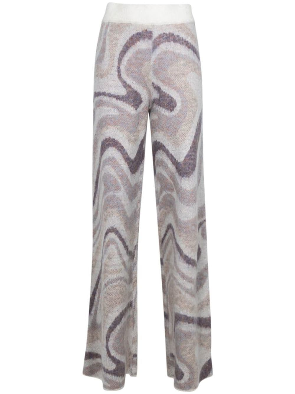 Twenty Montreal Spectrum "Off White" swirl-effect wide-leg trousers von Twenty Montreal