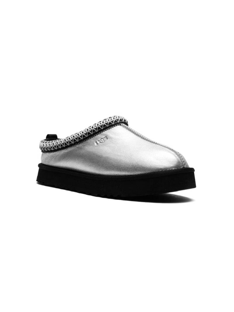 UGG Kids Tazz metallic leather slippers - Silver von UGG Kids