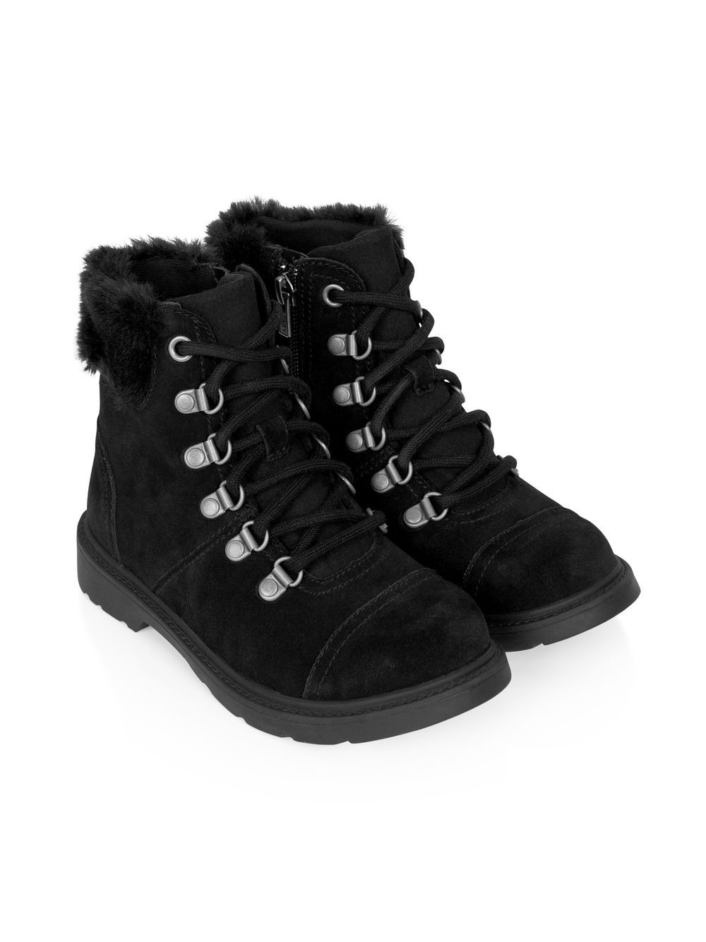 UGG Kids shearling-lined lace-up boots - Black von UGG Kids