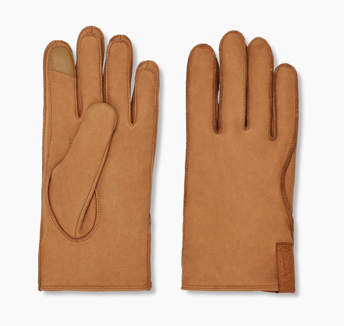 UGG Leather Clamshell Logo Glove-XL XL von UGG