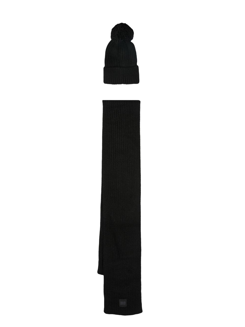 UGG chunky-knit scarf and hat set - Black von UGG