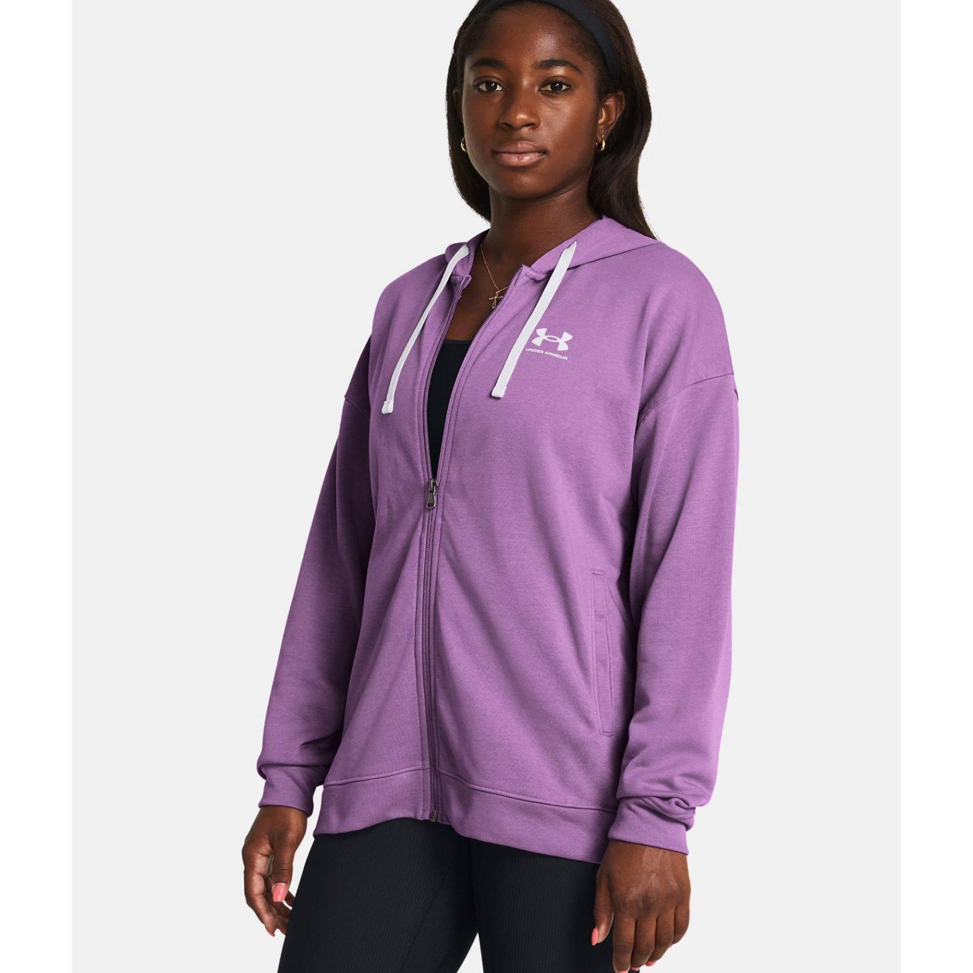 Trainerjacke Mit Kapuze Damen Violett M von UNDER ARMOUR