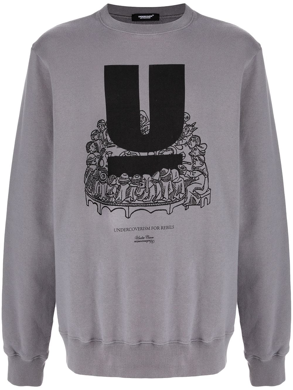 Undercover logo-print crew neck sweatshirt - Grey von Undercover