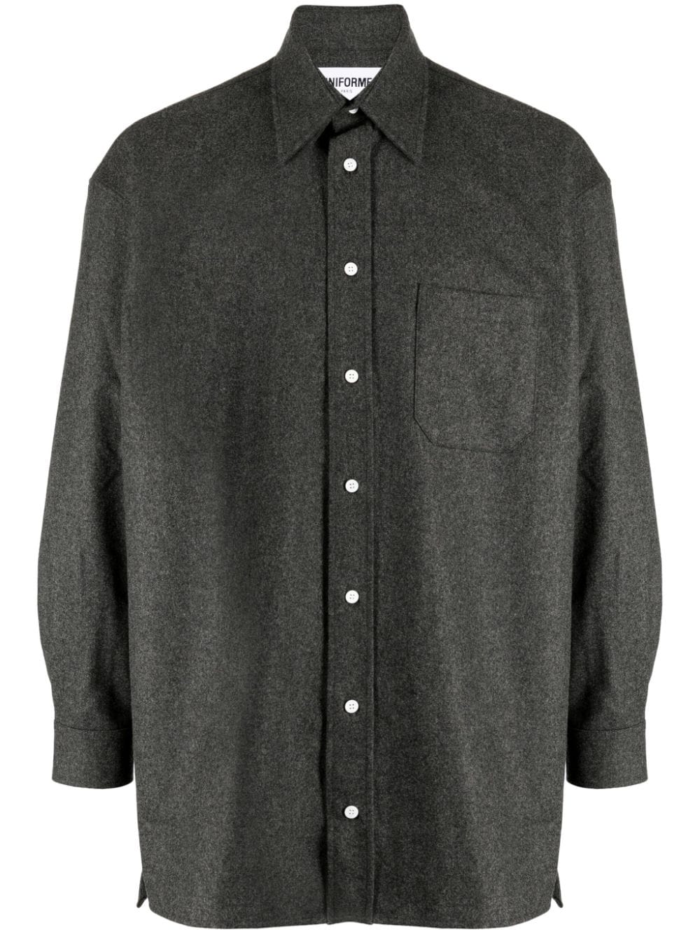 UNIFORME long-sleeve virgin wool shirt - Grey von UNIFORME