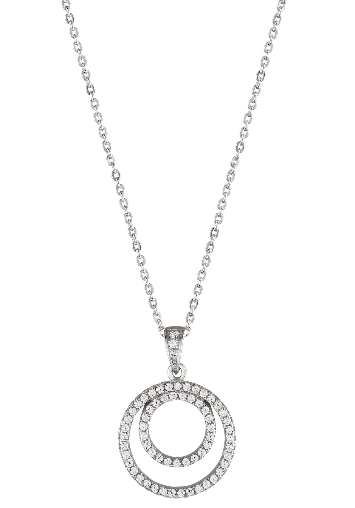 UNIKE JEWELLERY Kette mit Anhänger »CLASSY CIRCLE ELEMENT KREISE RUND, UK.CL.1205.0036«, mit Zirkonia (synth.) von UNIKE JEWELLERY