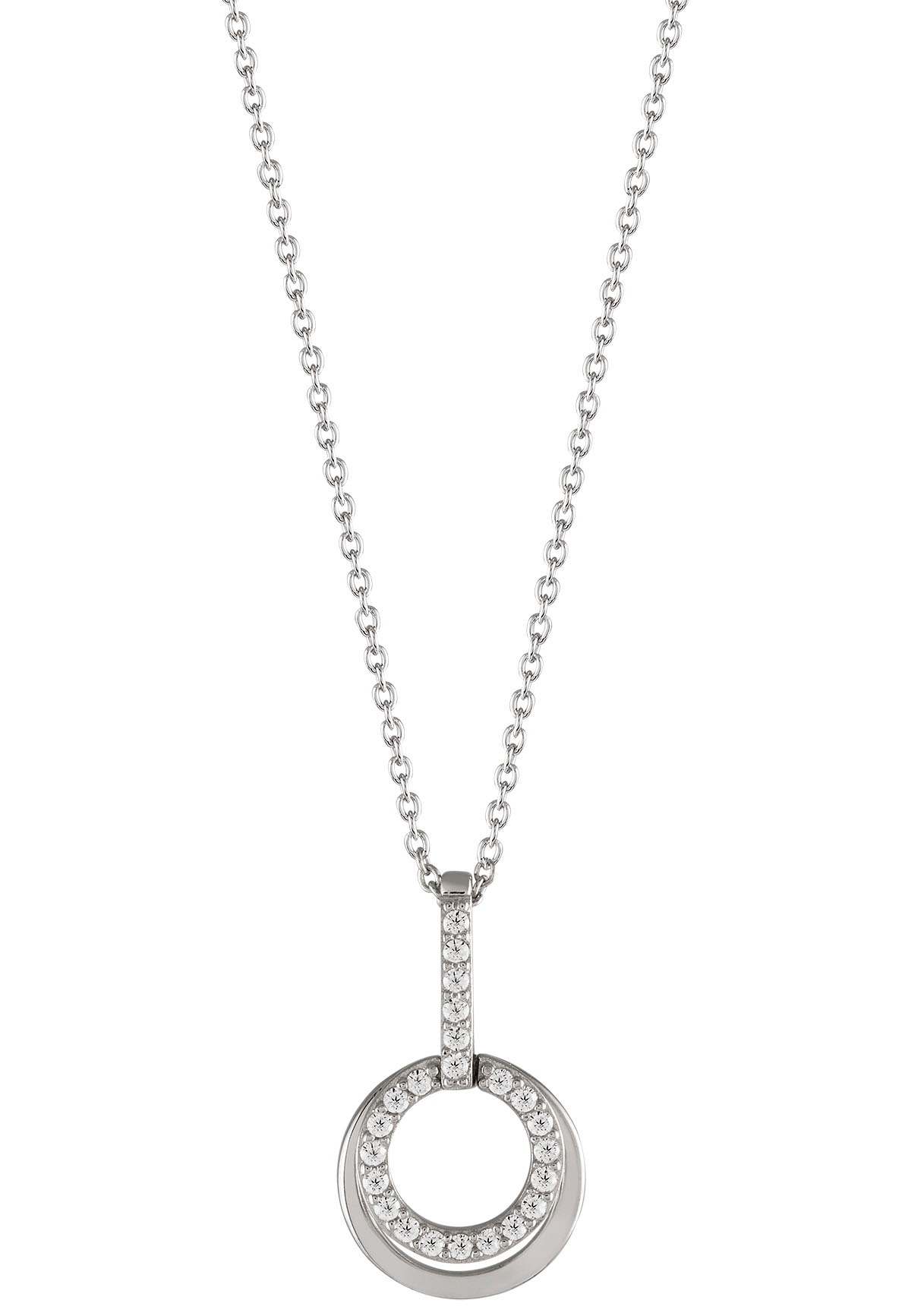 UNIKE JEWELLERY Kette mit Anhänger »CLASSY CIRCLE ELEMENT KREISE RUND, UK.CL.1206.0035«, mit Zirkonia (synth.) von UNIKE JEWELLERY